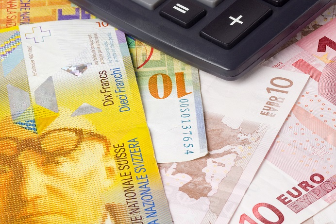Forex - Euro and Swiss currency pair with calculator